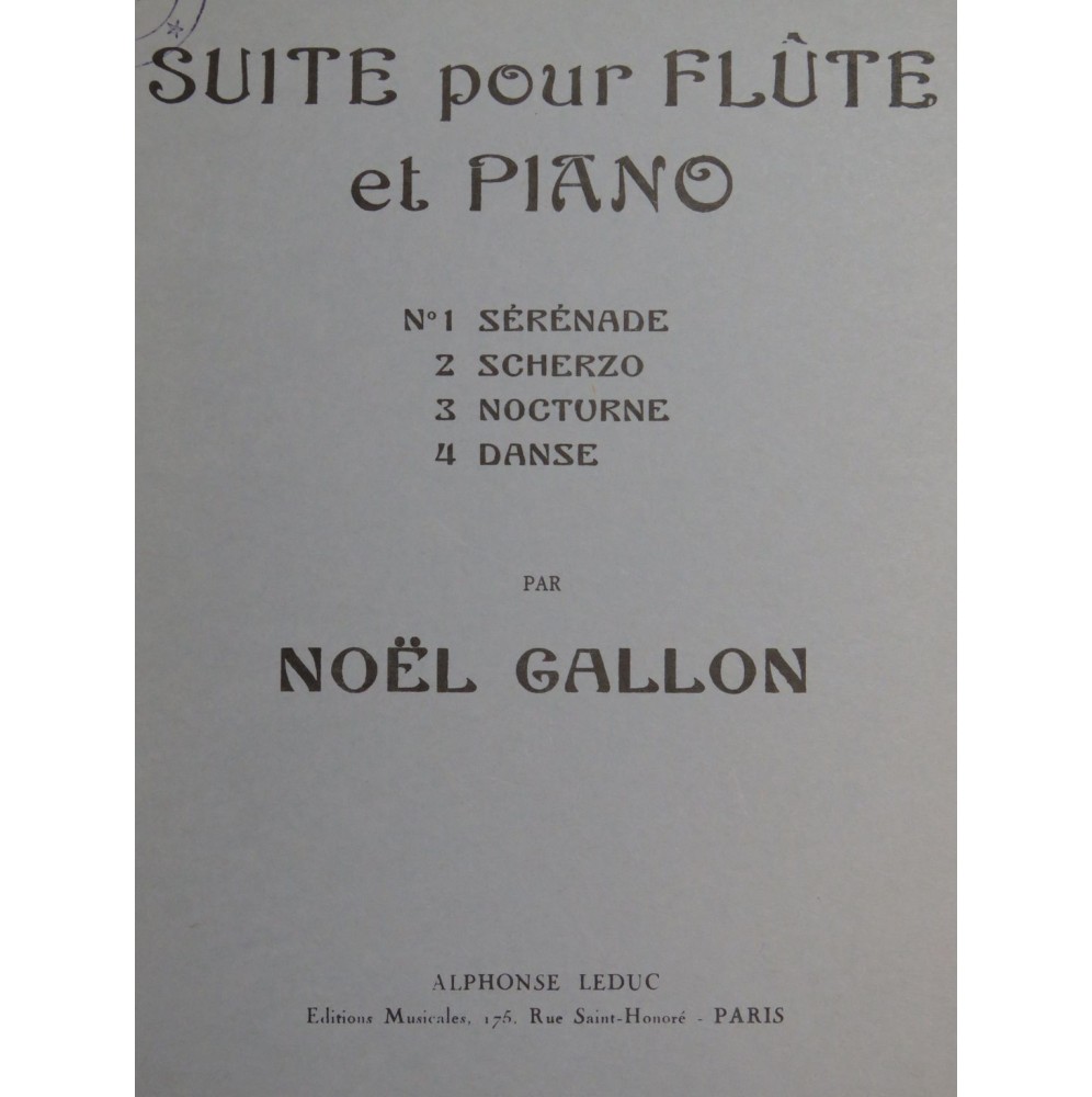 GALLON Noël Suite Piano Flûte