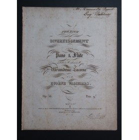 WALCKIERS Eugène Divertissement No 1 op 36 Dédicace Flûte ca1830