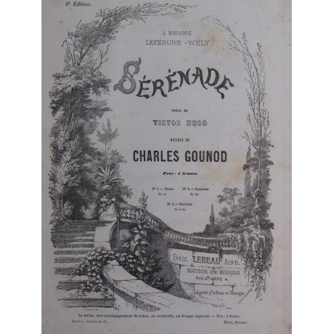 GOUNOD Charles Sérénade Chant Piano XIXe siècle