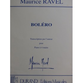 RAVEL Maurice Boléro Piano 4 mains