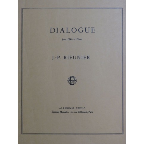 RIEUNIER J.P. Dialogue Piano Flûte 1969