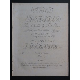 CRAMER J. B. Trois Sonates op 4 Violon ca1785