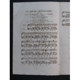 MASINI F. La Jeune Châtelaine Chant Guitare ca1830