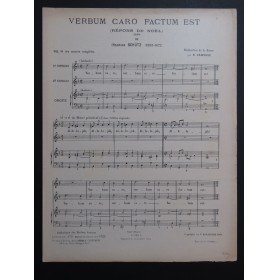 SCHÜTZ Heinrich Verbum Caro Factum Est Chant Orgue 1919