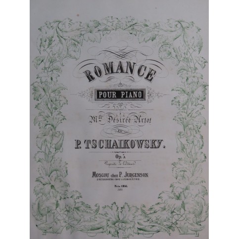 TSCHAIKOWSKY P. I. Romance op 5 Piano 1868