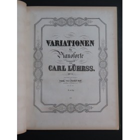 LÜHRSS Carl Pièces pour Piano ca1865