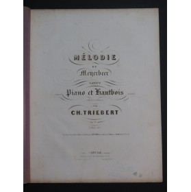 HÜNTEN François Mélodie de Meyerbeer Piano Hautbois ca1845