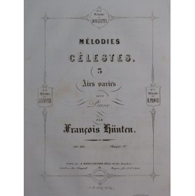 HÜNTEN François Mélodie de J. Vaccaj op 113 Piano ca1840