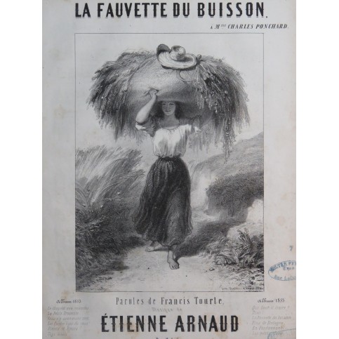 ARNAUD Étienne La Fauvette du Buisson Chant Piano 1853