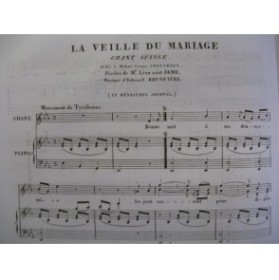 BRUGUIÉRE Edouard La Veille du Mariage Piano Chant 1834