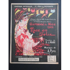 PYNS A. Nice en Folie Carnaval Chant Piano 1925