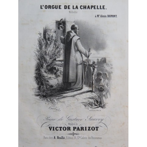 PARIZOT Victor L'Orgue de la Chapelle Chant Piano ca1840