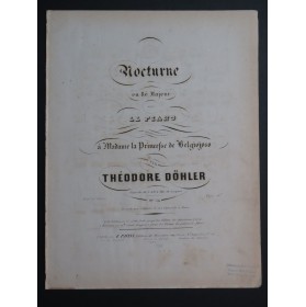 DÖHLER Théodore Nocturne en Ré Majeur op 24 Piano ca1840