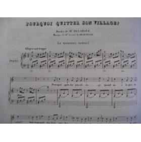 DE BEAUPLAN Amédée Pourquoi Piano Chant 1834