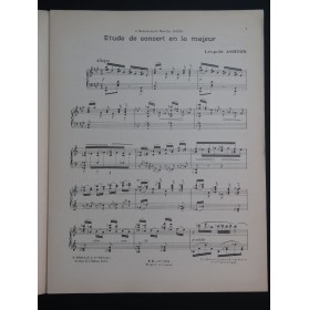 ASHTON Léopold Étude de Concert en la majeur Piano 1925