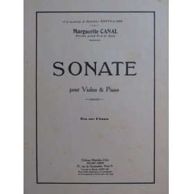 CANAL Marguerite Sonate Violon Piano 1925