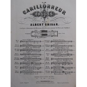 GRISAR Albert Le Carillonneur de Bruges No 2 Chant Piano 1852