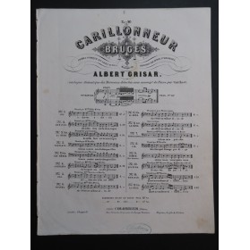 GRISAR Albert Le Carillonneur de Bruges No 2 Chant Piano 1852