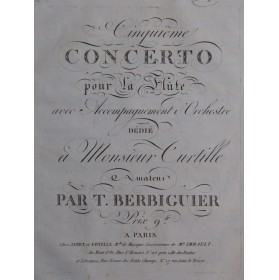 BERBIGUIER Tranquille Concerto No 5 Flûte 1817