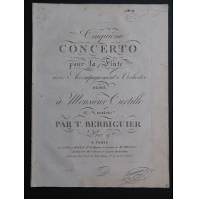 BERBIGUIER Tranquille Concerto No 5 Flûte 1817