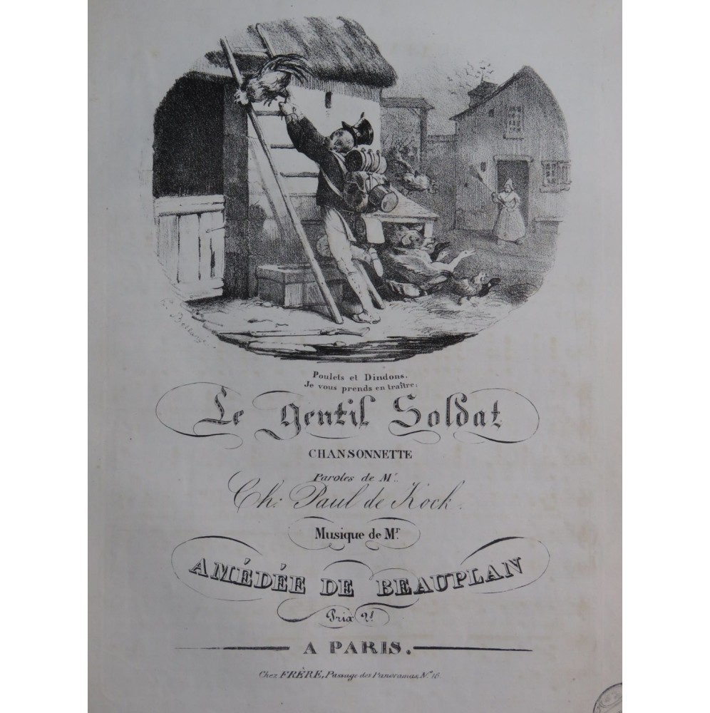 DE BEAUPLAN Amédée Le Gentil Soldat Chant Piano ca1830