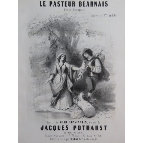 POTHARST Jacques Le Pasteur Béarnais Chant Piano ca1850