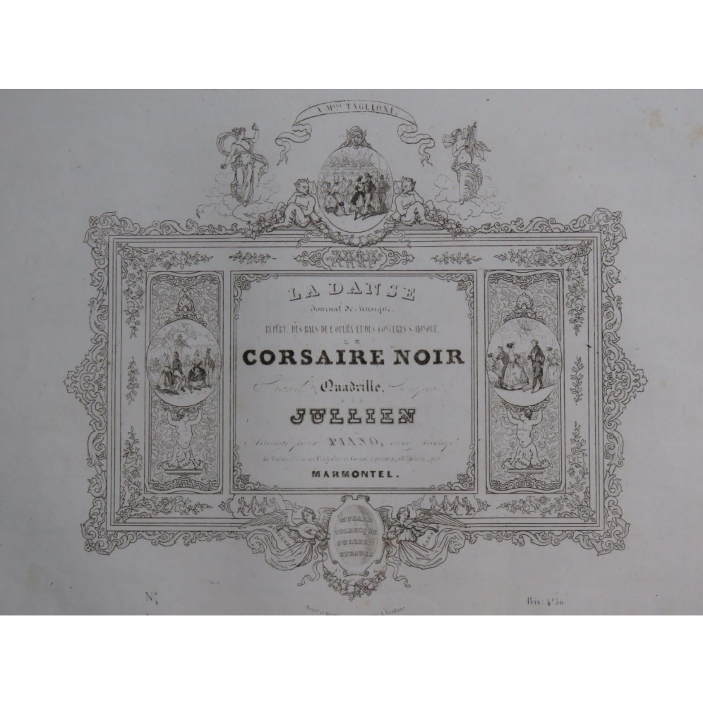 JULLIEN Le Corsaire Noir Quadrille Piano ca1850