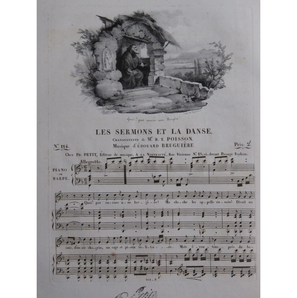 BRUGUIERE Édouard Les Sermons et la Danse Chant Piano ou Harpe ca1830