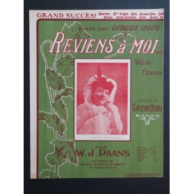 PAANS W. J. Reviens A Moi Piano 1910