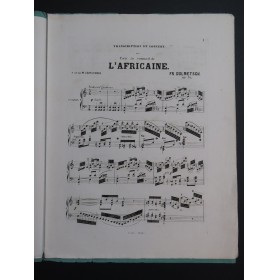 DOLMETSCH Frédéric L'Africaine Transcription op 70 Piano ca1866