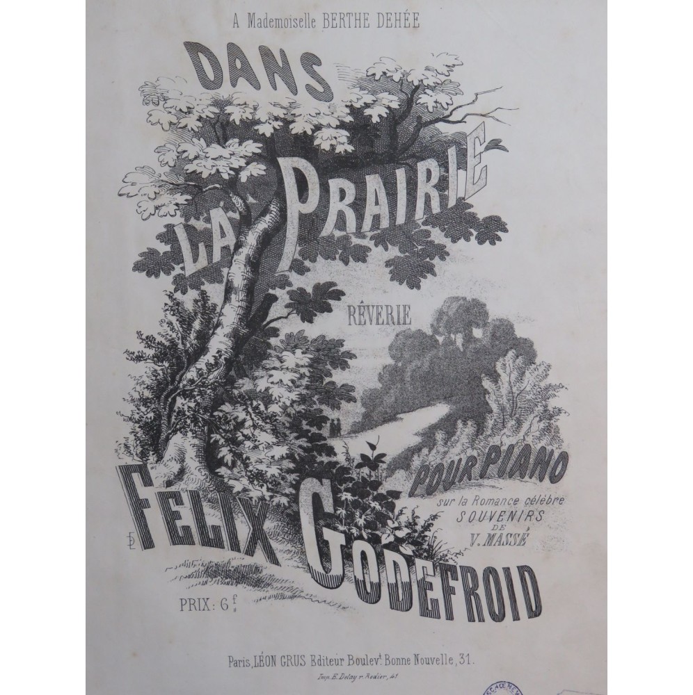 GODEFROID Félix Dans la Prairie Piano ca1885