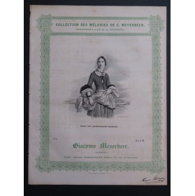 MEYERBEER G. Chant des Moissonneurs Vendéens Chant Piano ca1840