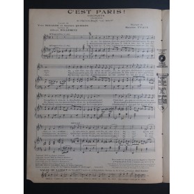 YVAIN Maurice C'est Paris ! Chant Piano 1923