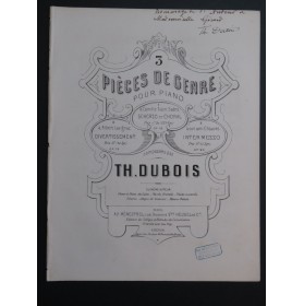 DUBOIS Théodore Divertissement op 19 Dédicace Piano 1870