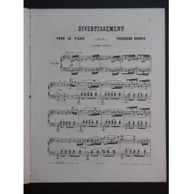 DUBOIS Théodore Divertissement op 19 Dédicace Piano 1870