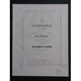 ALARD Delphin Symphonie No 3 Violon Piano ca1850