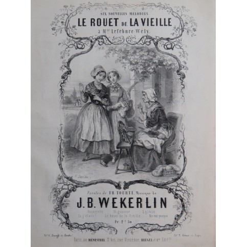 WEKERLIN J. B. Le Rouet de la Vieille Chant Piano ca1850