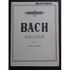 BACH J. S. Sonaten Sonates 1 à 3 Violon Piano