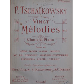 TSCHAIKOWSKY MORET HAHN GEDALGE GODARD Mélodies Chant Piano