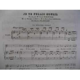 PLANTADE Charles Je te ferais Mourir Piano Chant 1834