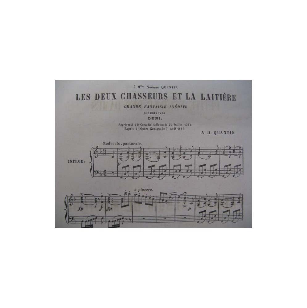 QUANTIN A. D. Les Deux Chasseurs Piano 1867