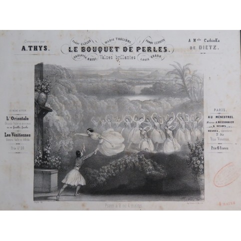 THYS A. Le Bouquet de Perles Valses Brillantes Piano 4 mains ca1843