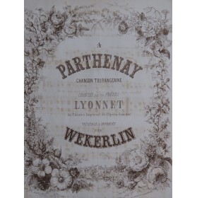 WEKERLIN J. B. A Parthenay Chant Piano XIXe siècle