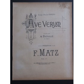 MATZ F. Ave Verum Chant Orgue