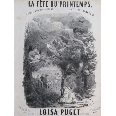 PUGET Loïsa La Fête du Printemps Chant Piano ca1850