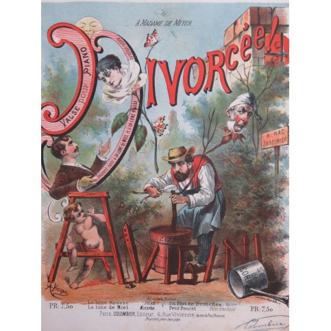 VICINI Antonio Divorcée Valse Piano ca1884