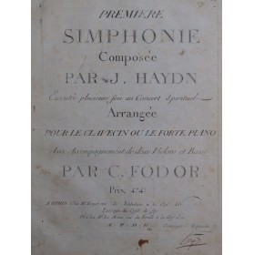 HAYDN Joseph Symphonie No 1 C. Fodor Piano ca1785