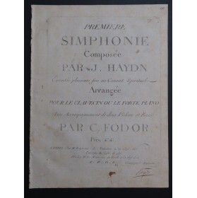 HAYDN Joseph Symphonie No 1 C. Fodor Piano ca1785