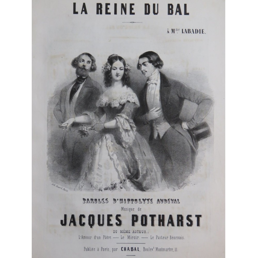 POTHARST Jacques La Reine du Bal Chant Piano ca1850