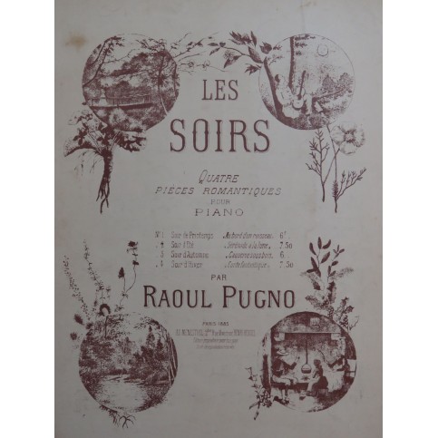 PUGNO Raoul Les Soirs No 4 Soir d'Hiver Piano 1885